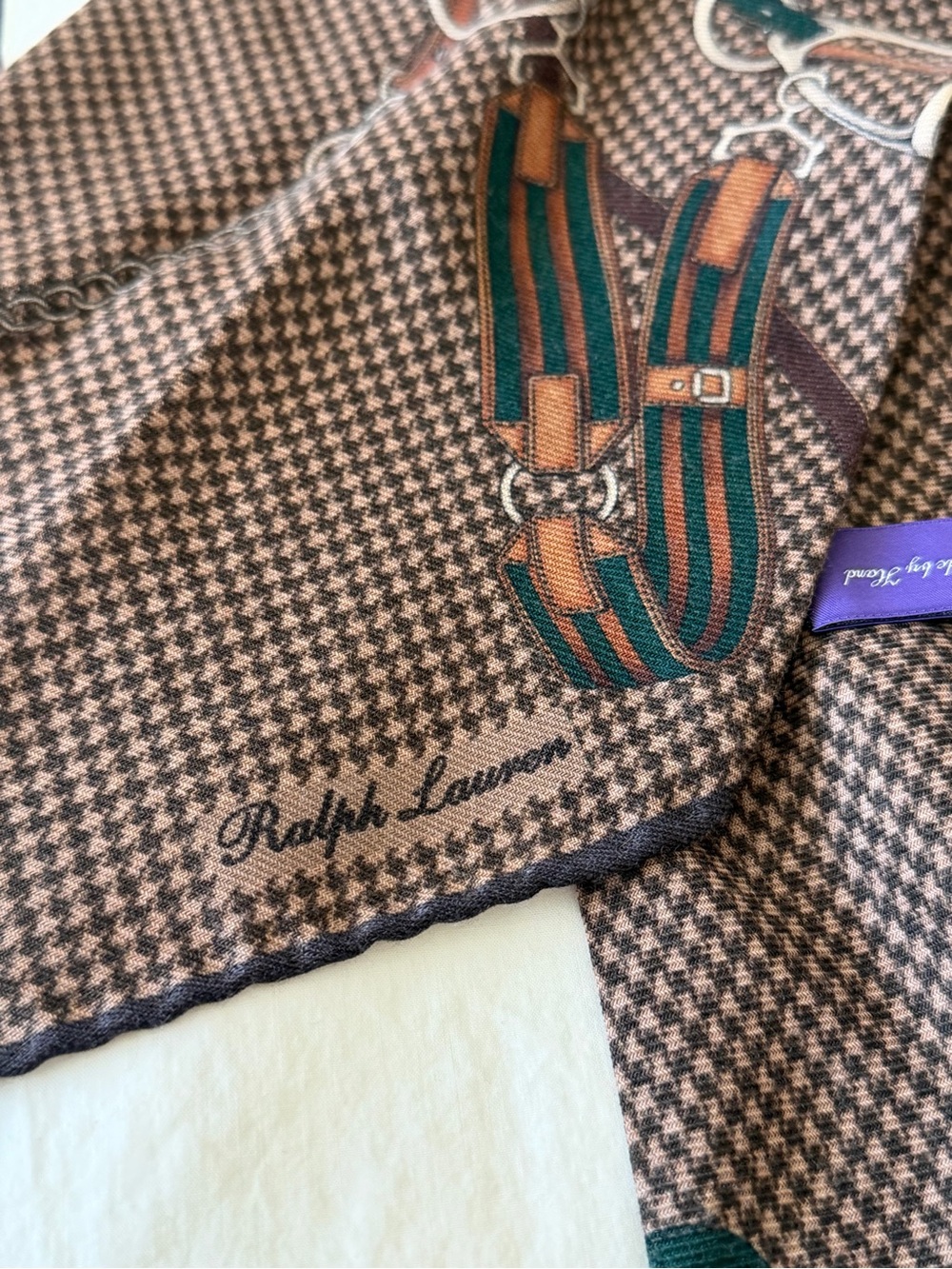 RALPH LAUREN COLLECTION EQUESTRIAN CASHMERE SILK NECKERCHIEF - Picture 14 of 15